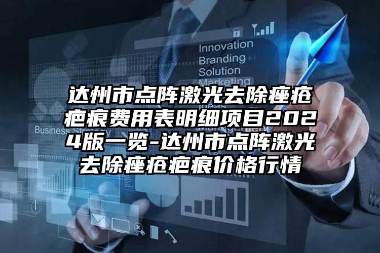 达州市点阵激光去除痤疮疤痕费用表明细项目2024版一览-达州市点阵激光去除痤疮疤痕价格行情