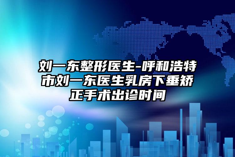 刘一东整形医生-呼和浩特市刘一东医生乳房下垂矫正手术出诊时间