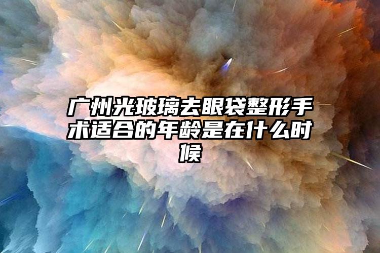 广州光玻璃去眼袋整形手术适合的年龄是在什么时候