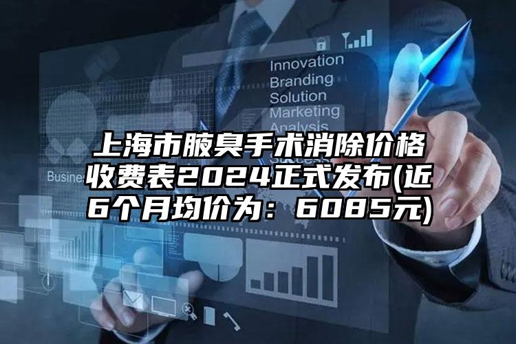 上海市腋臭手术消除价格收费表2024正式发布(近6个月均价为：6085元)