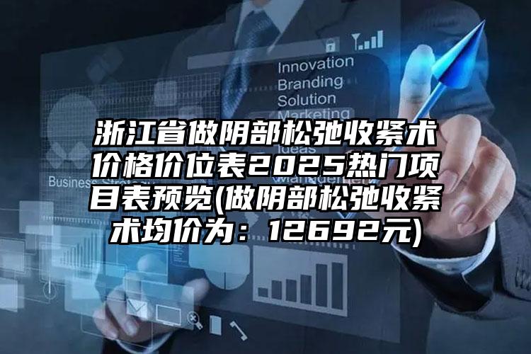 浙江省做阴部松弛收紧术价格价位表2025热门项目表预览(做阴部松弛收紧术均价为：12692元)