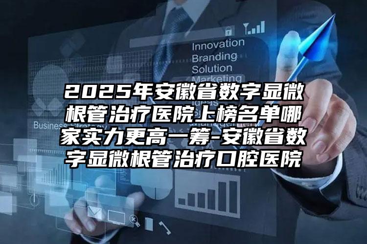 2025年安徽省数字显微根管治疗医院上榜名单哪家实力更高一筹-安徽省数字显微根管治疗口腔医院